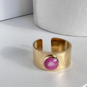 Bague acier et résine LOVE