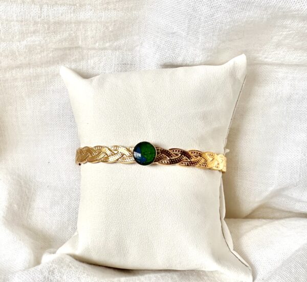 Bracelet jonc tressé acier inoxydable