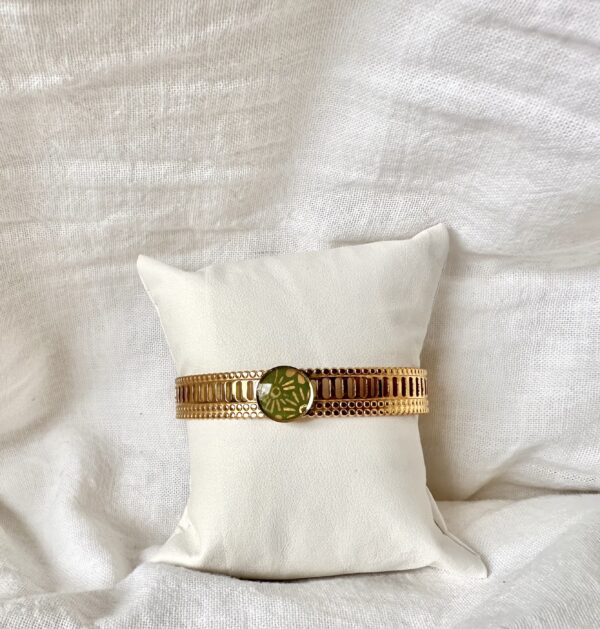 Bracelet acier doré à l'or 24 K