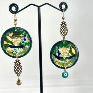 Boucles d'oreilles Patchwork vertes