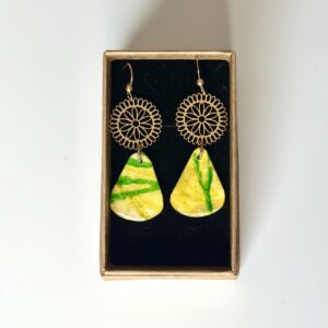 Boucles d'oreilles rosace jaune
