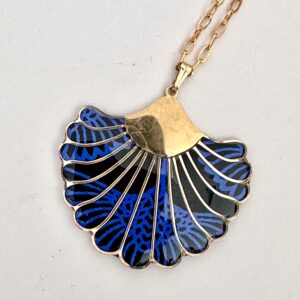 Collier acier BLEU FEUILLE