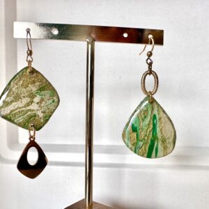 Boucles d'oreilles Papier Népalais marbré