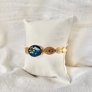Bracelet jonc acier doré à l'or 24 K