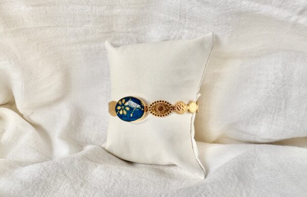 Bracelet jonc acier doré à l'or 24 K