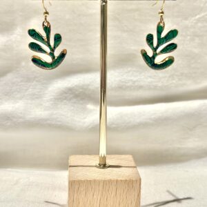 Boucles d'oreilles Monstera vert intense