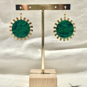 Boucles d'oreilles Soleil vert intense