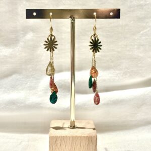 Boucles d'oreilles gouttes colorées