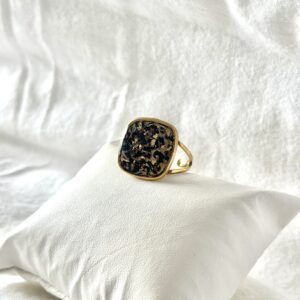 Bague acier inoxydable et décor léopard