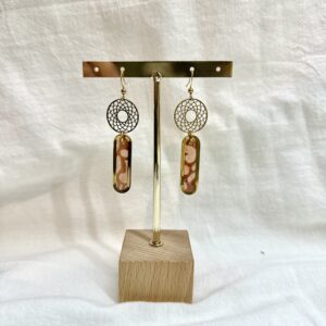 Boucles d'oreilles Rosace Rose orangé