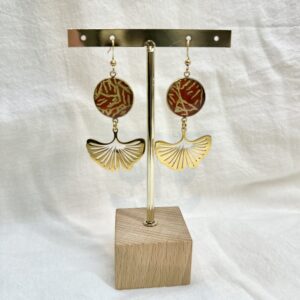 Boucles d'oreilles pendantes Feuille de Ginkgo