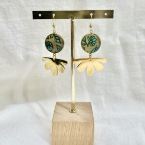 Boucles d'oreilles pendantes Fleur.