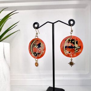 Boucles d'oreilles Patchwork orange