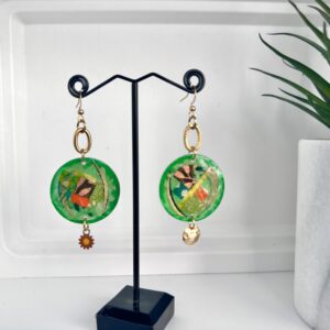 Boucles d'oreilles Patchwork vertes pomme