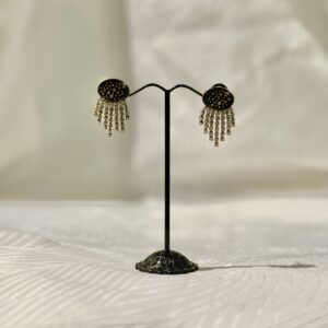 Boucles d'oreilles Strass et papier népalais Doré