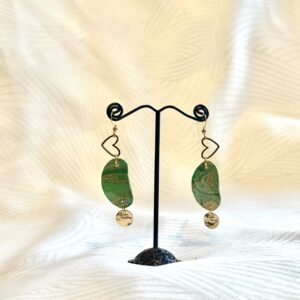 Boucles d'oreilles Papier Népalais marbré