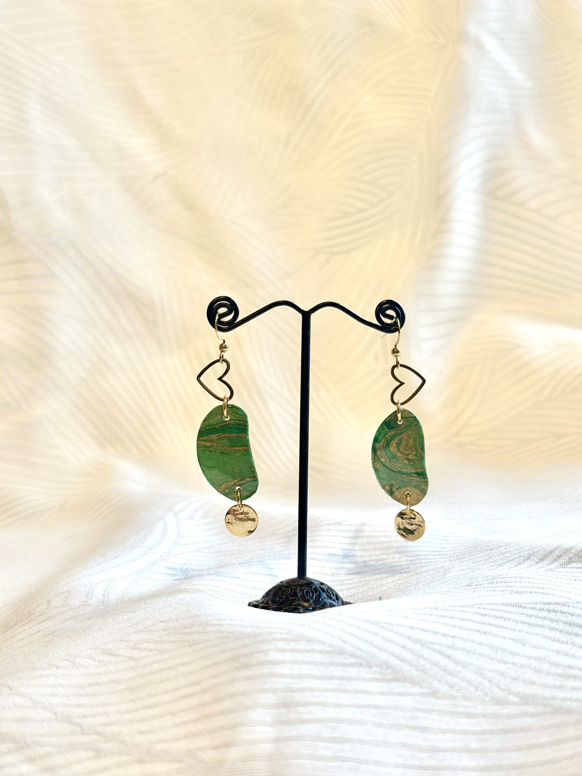 Boucles d'oreilles Papier Népalais marbré