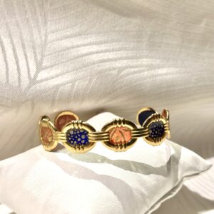 Bracelet jonc Anneaux ovales doré or 18k