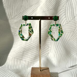 Boucles d'oreilles "Mosaïque d'émeraude"