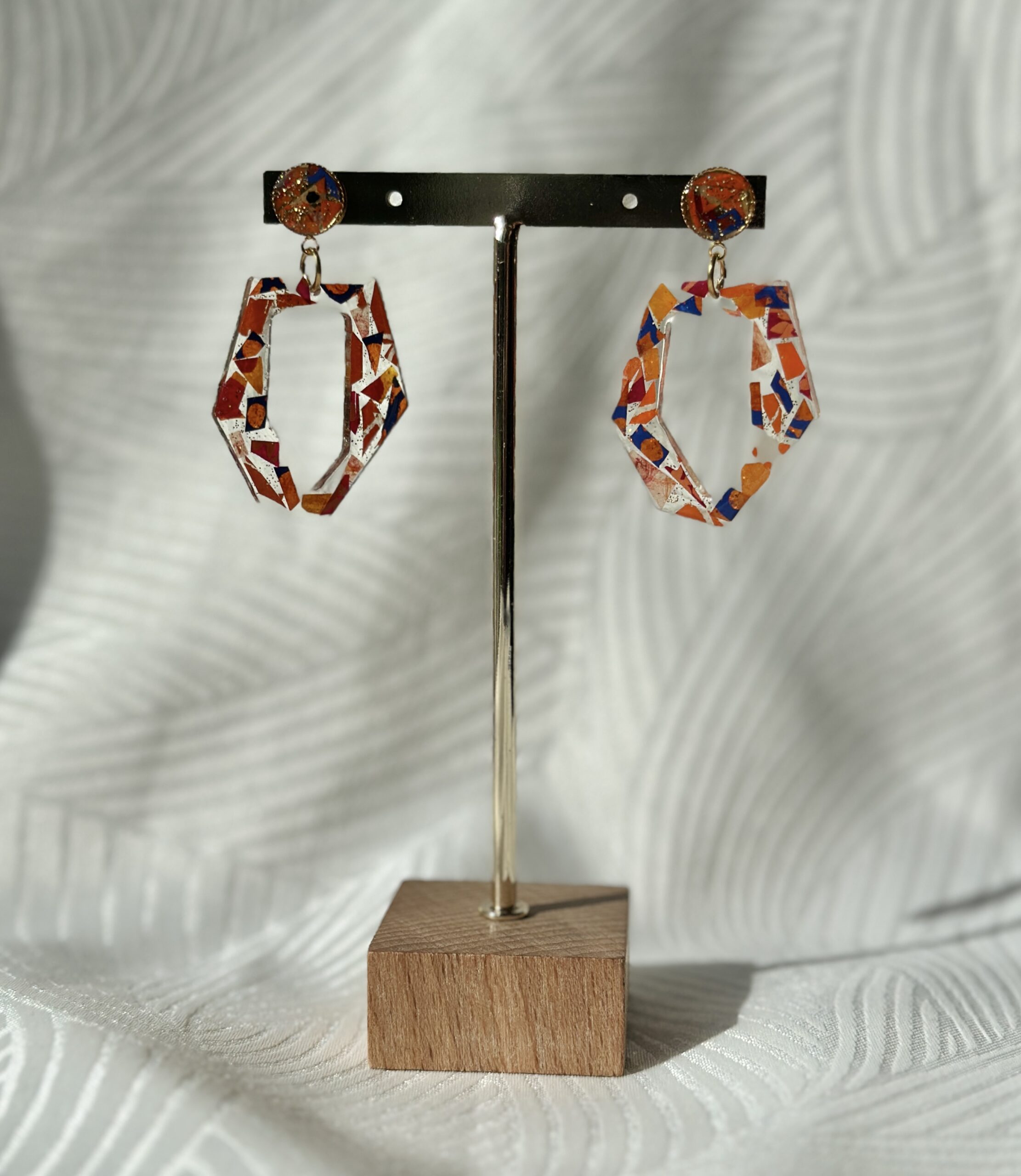 Boucles d'oreilles "Mosaïque d'orange"