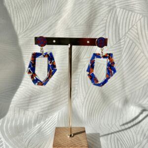 Boucles d'oreilles "Mosaïque bohème bleu"