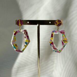 Boucles d'oreilles "mosaïque de rose"