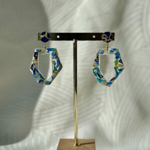 Boucles d'oreilles "mosaïque marine"
