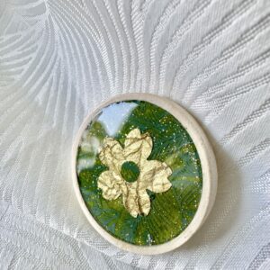 Broche Bois "vert"