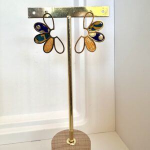 Boucles d’oreilles florales dorées en papier népalais Éclats précieux