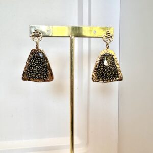 Boucles d’oreilles dorées en papier népalais Nuit étoilée