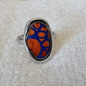 Bague acier inoxydable argentée papier Népalais Éclat Solaire