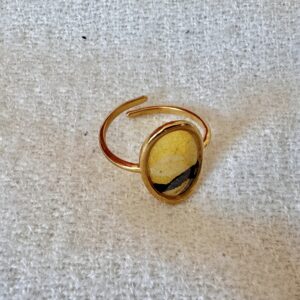 Bague acier dorée papier Népalais Éclat Solaire