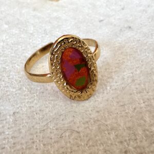 Bague acier et papier Népalais « Éclat Bohème